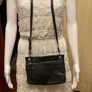 Margo Elegant Black Leather Crossbody Bag